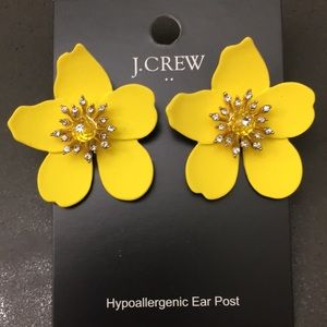 J. Crew Yellow Flower Earrings